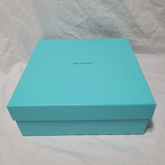 Tiffany & Co Gift Box Blue Empty Square Decorative Storage Organize 9.5x9.5x3.5 - Picture 1 of 12